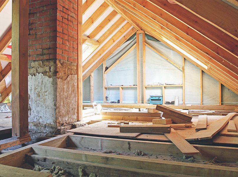 Dachgeschoss in Konstruktion mit Trockenbau