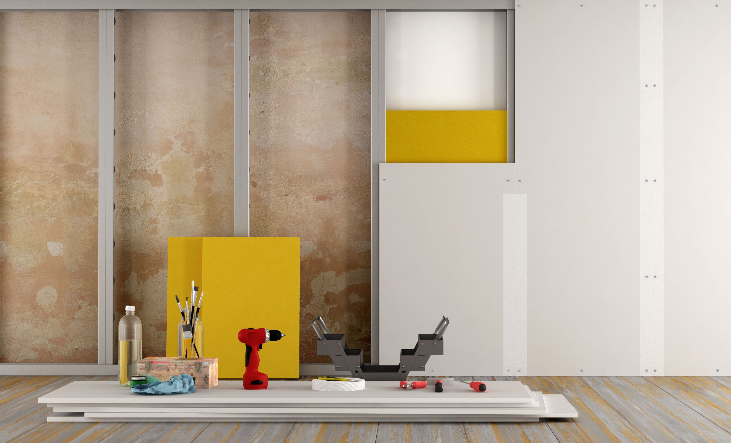 Innenwand mit Gyps